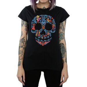 Coco Womens/Ladies Skull Cotton T-Shirt / Black